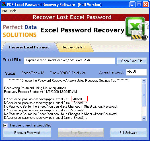 Excel Unlocker icon